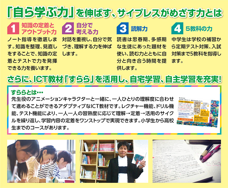 自ら学ぶ力を伸ばす、サイプレスがめざす力とは？